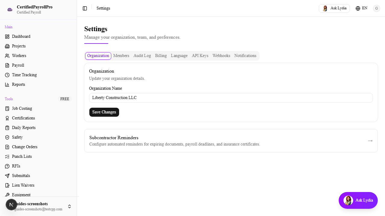 Navigate to Settings