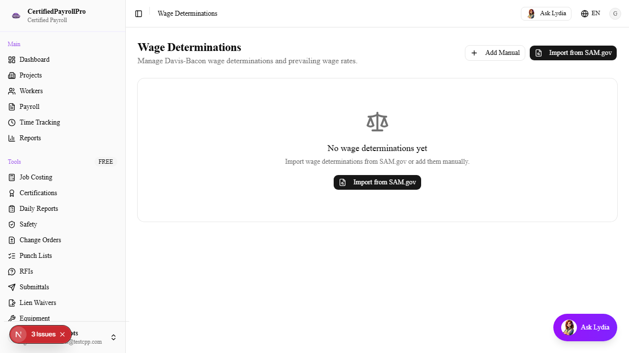 Navigate to Wage Determinations